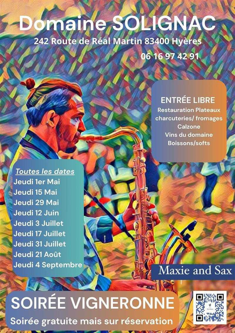 Soirée Vigneronne en musique avec "Maxie and Sax" au Domaine Solignac