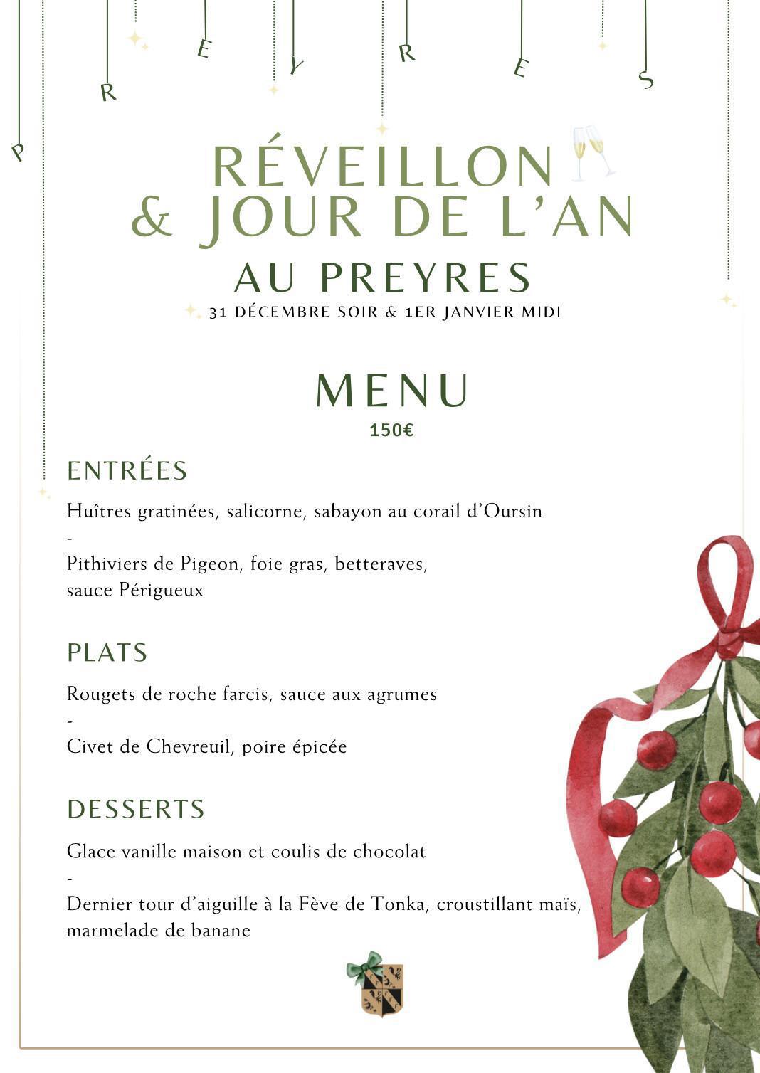 Réveillon et Jour de l'An au Château Les Preyres Réveillon et Jour de l'An au Château Les Preyres