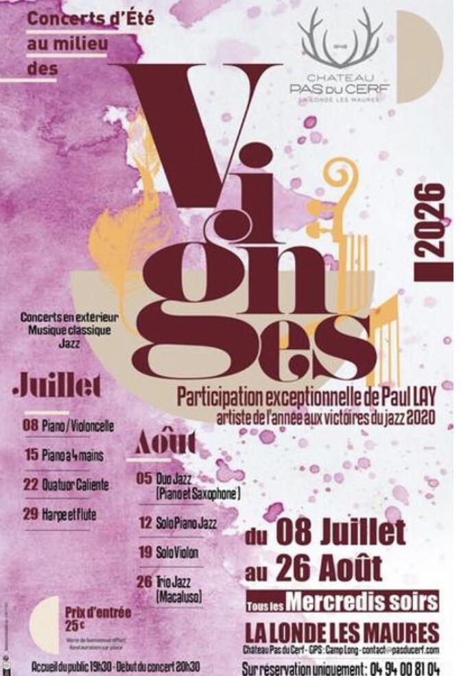Concerts d'été au milieu des vignes au Château Pas du Cerf
