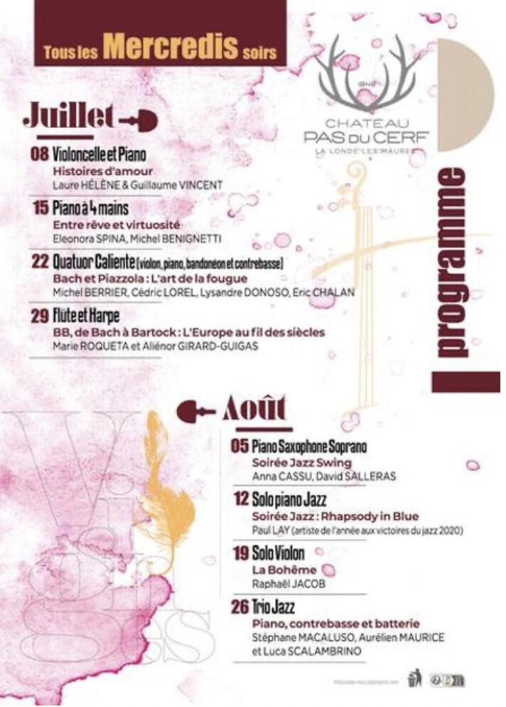 Concerts d'été au milieu des vignes au Château Pas du Cerf Concerts d'été au milieu des vignes au Château Pas du Cerf