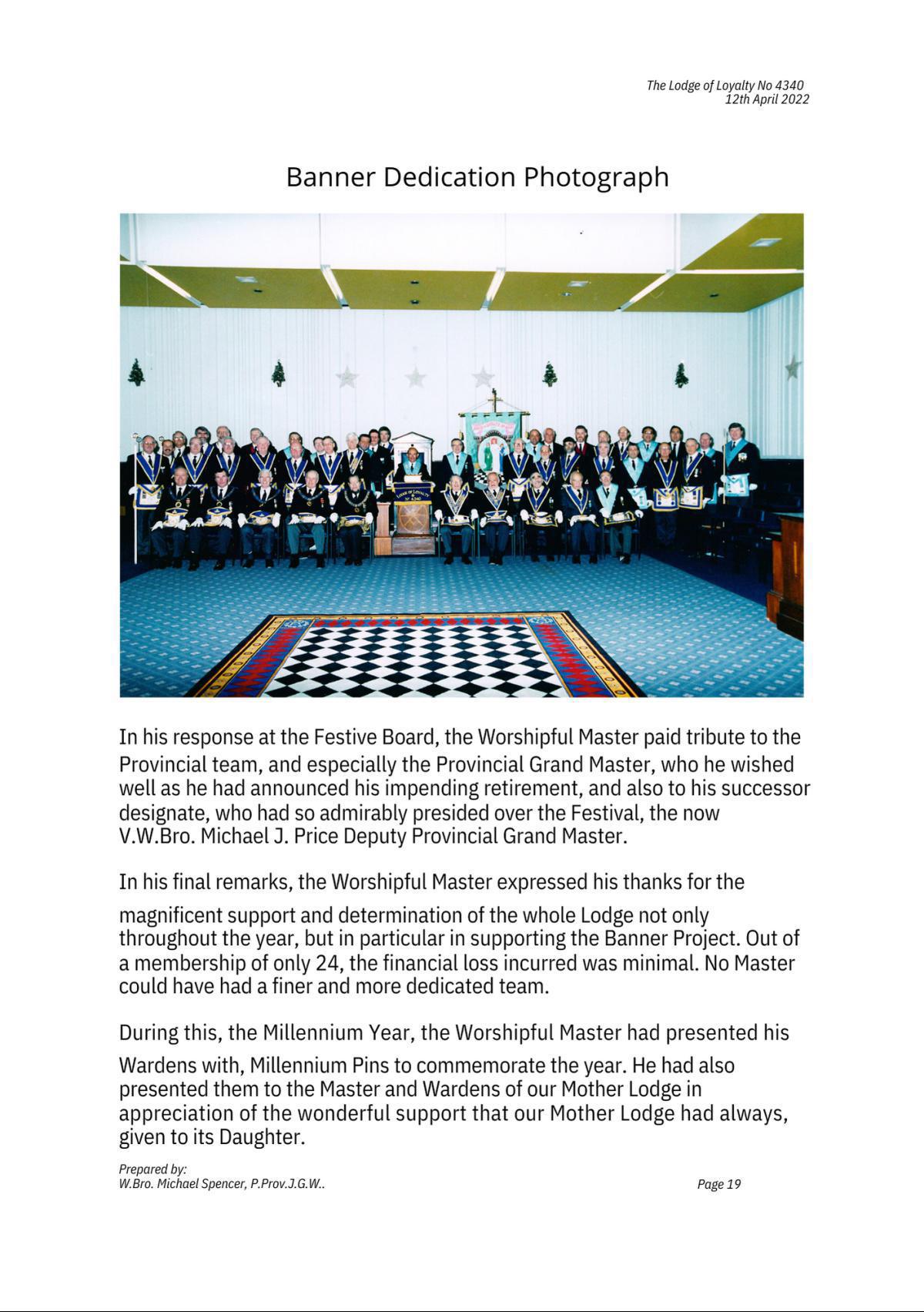 History: Lodge of Loyalty 4340 History: Lodge of Loyalty 4340