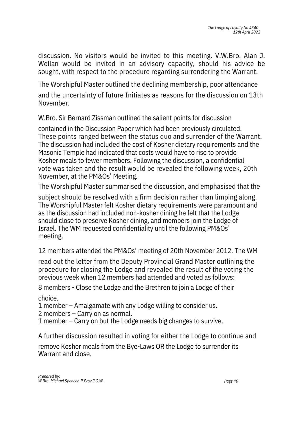 History: Lodge of Loyalty 4340 History: Lodge of Loyalty 4340