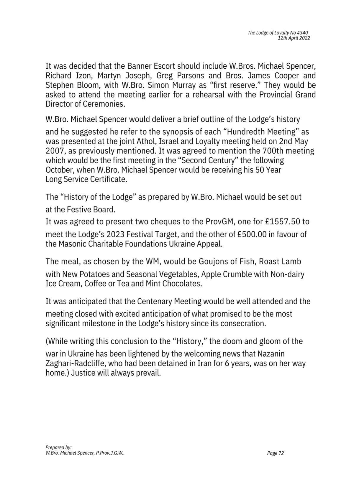 History: Lodge of Loyalty 4340 History: Lodge of Loyalty 4340