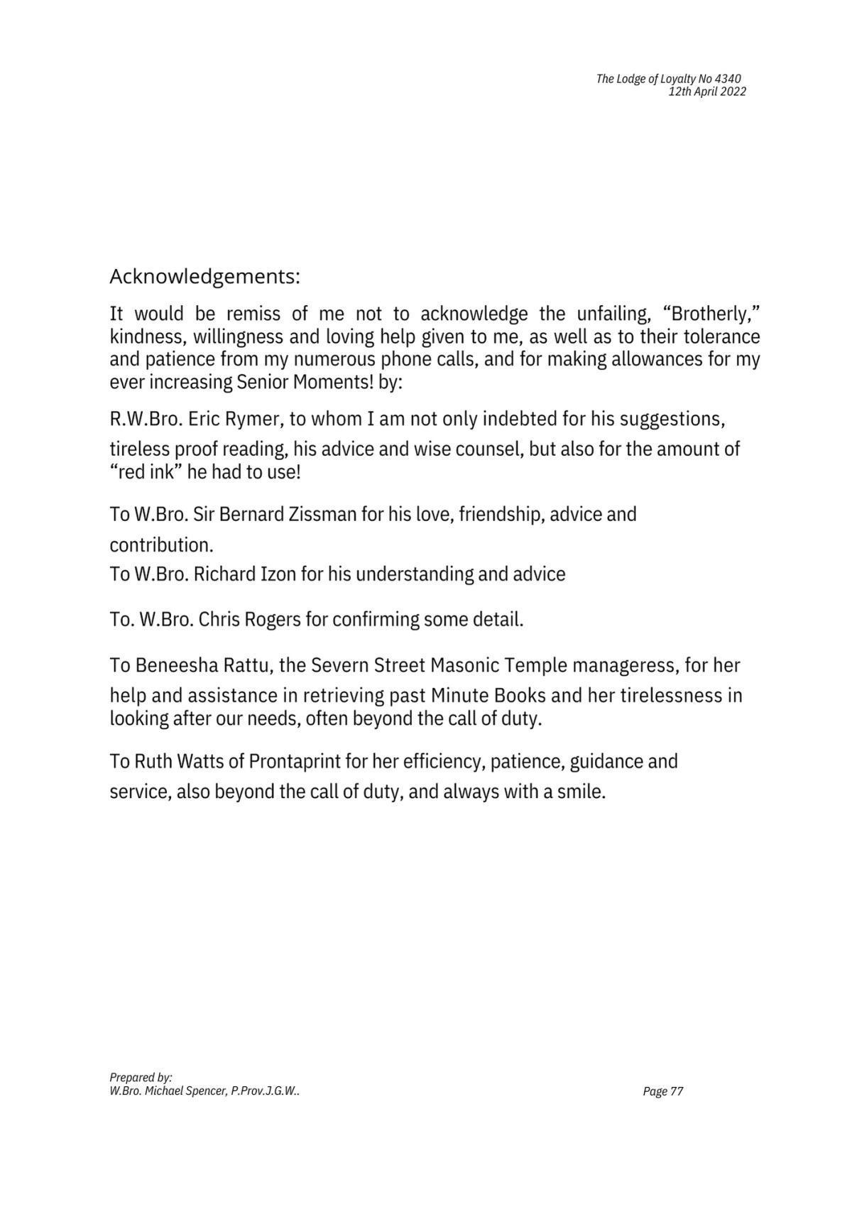 History: Lodge of Loyalty 4340 History: Lodge of Loyalty 4340