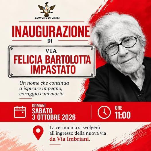 Inaugurazione di via Felicia Bartolotta Impastato (inizio ore 11:00)