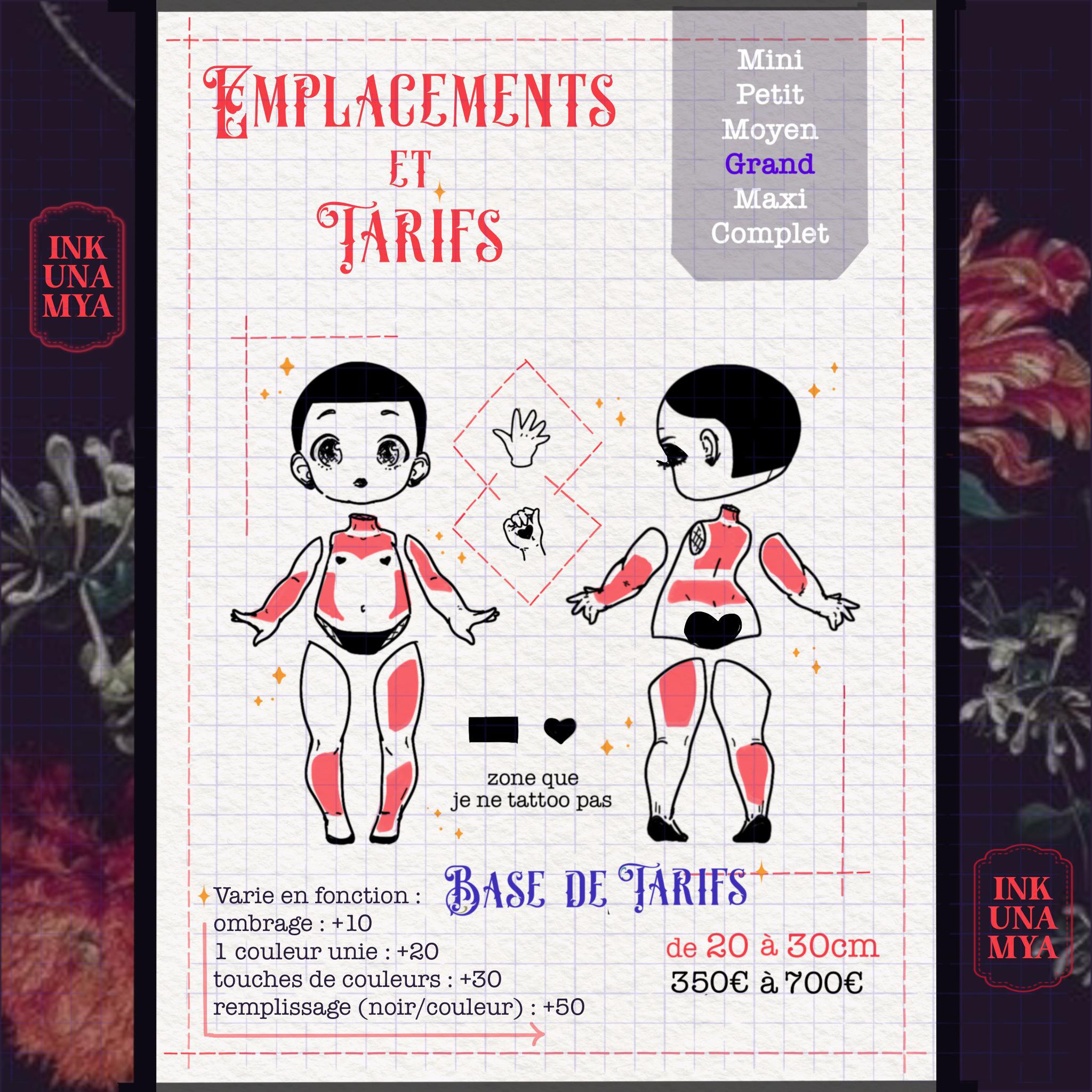 Grand Tattoo de 20cm à 30cm