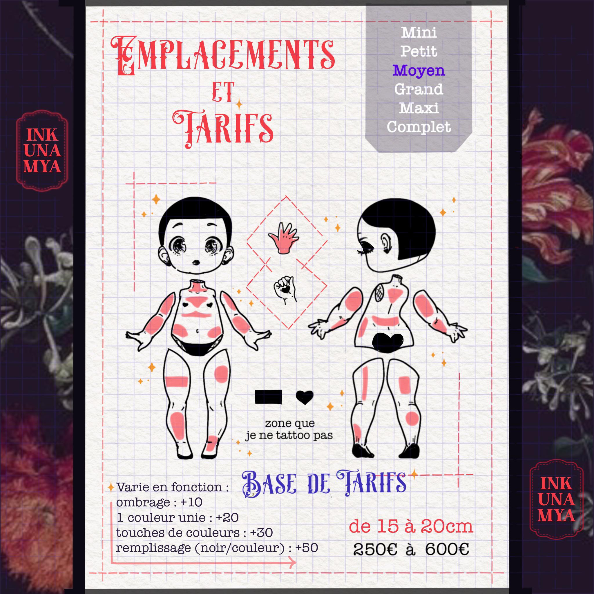 Moyen Tattoo de 15cm à 20cm