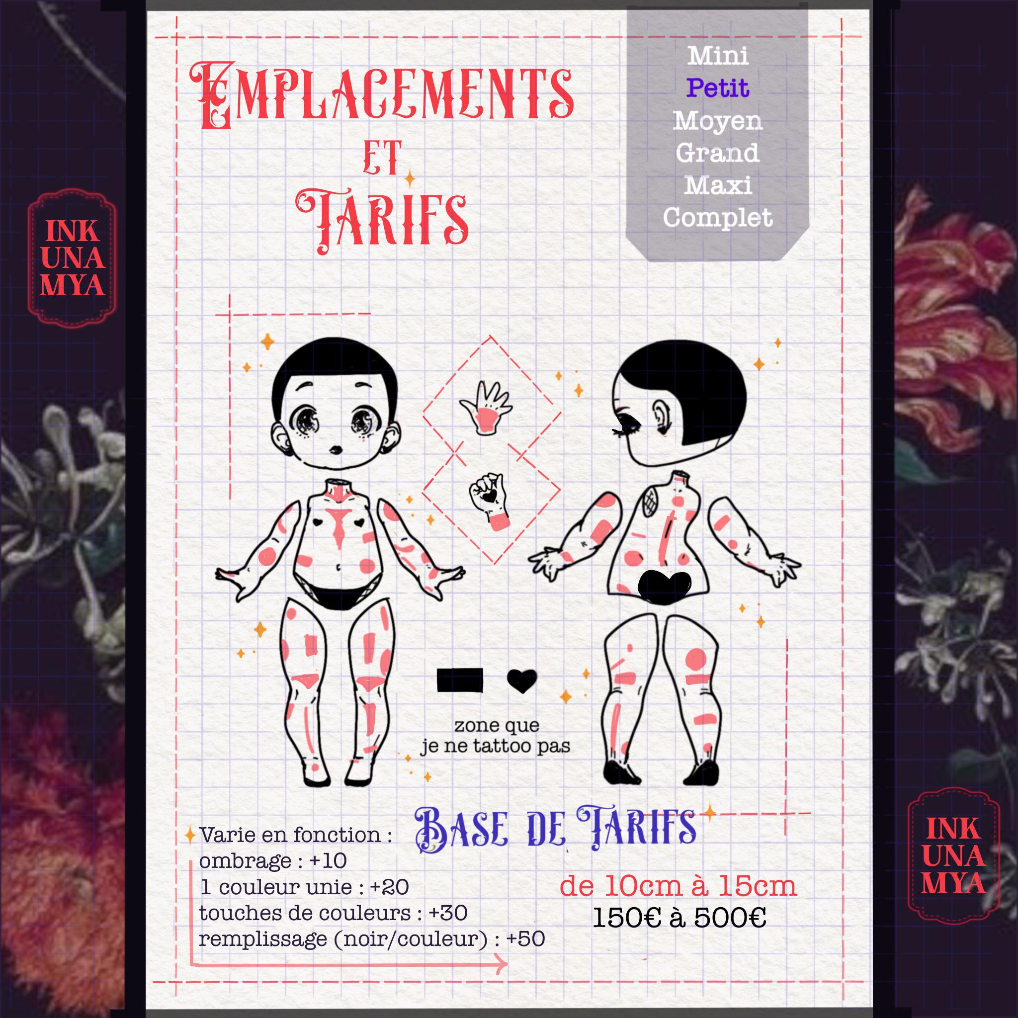 Petit Tattoo de 10cm à 15cm
