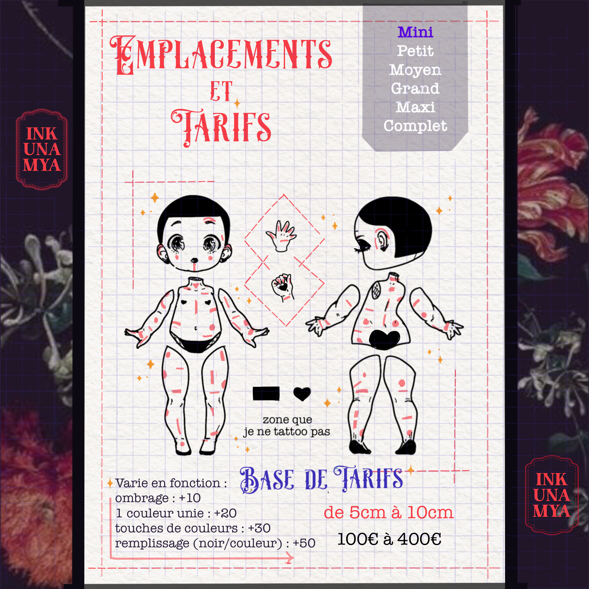 Mini Tattoo 5 à 10cm