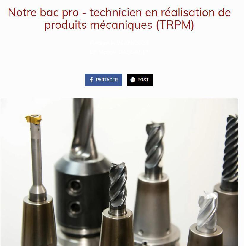 Notre 2de pro - métiers de la réalisation d'ensembles mécaniques et industriels (REMI) Notre 2de pro - métiers de la réalisation d'ensembles mécaniques et industriels (REMI)