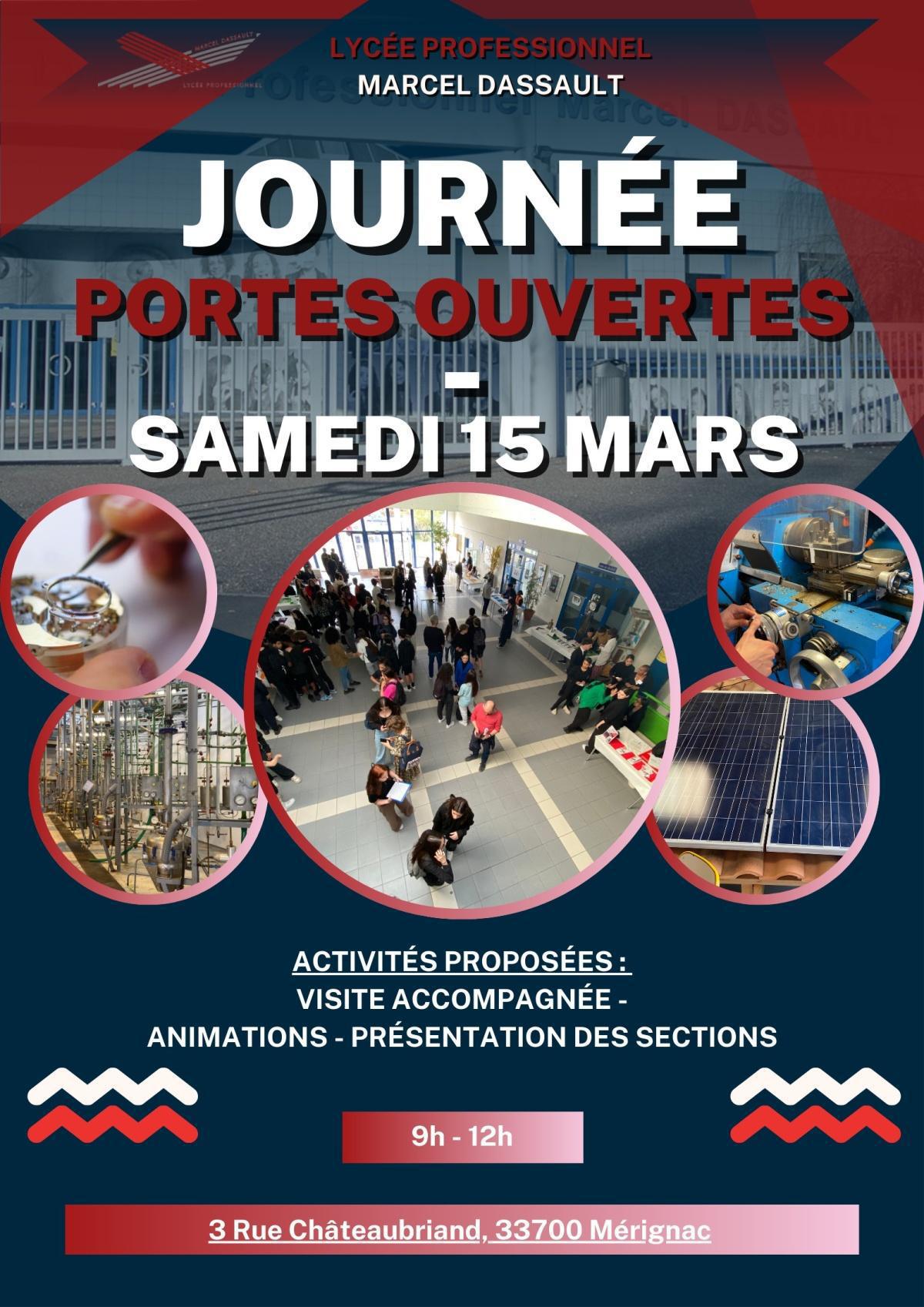 Notre journée "Portes Ouvertes" (JPO) des lycées de Mérignac, le samedi 15 mars de 9h à 12h