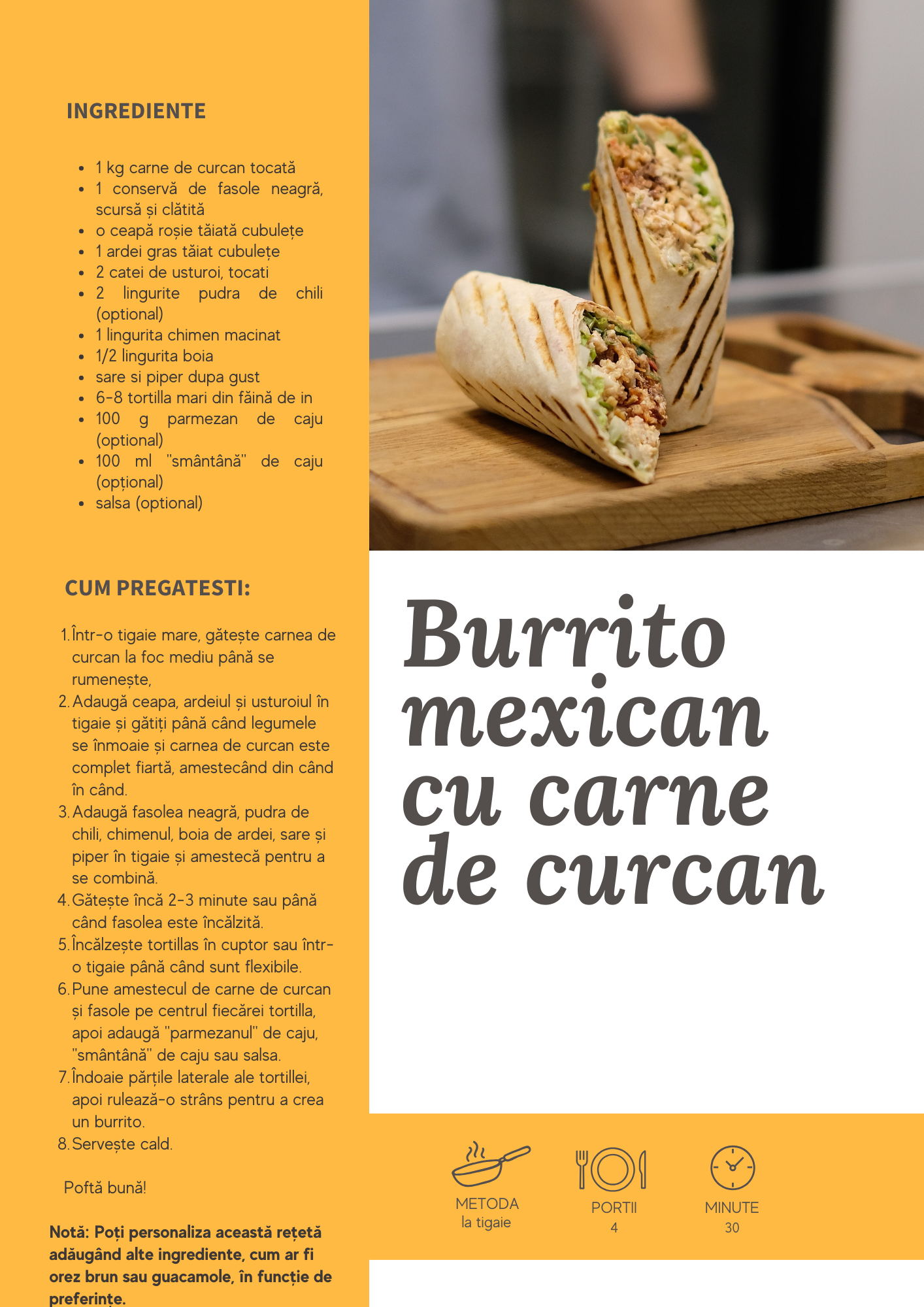 Burrito mexican cu carne de vita