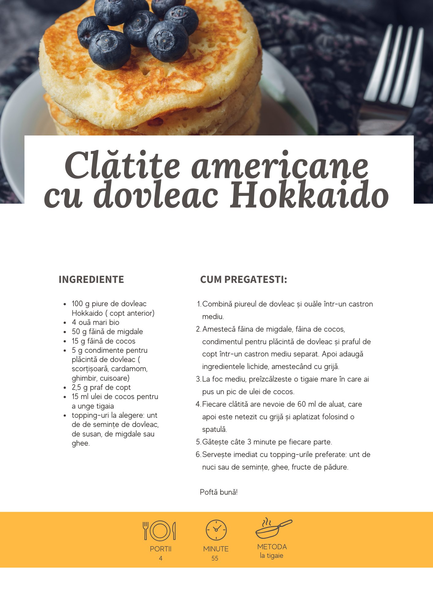 Clatite americane cu dovleac Hokkaido