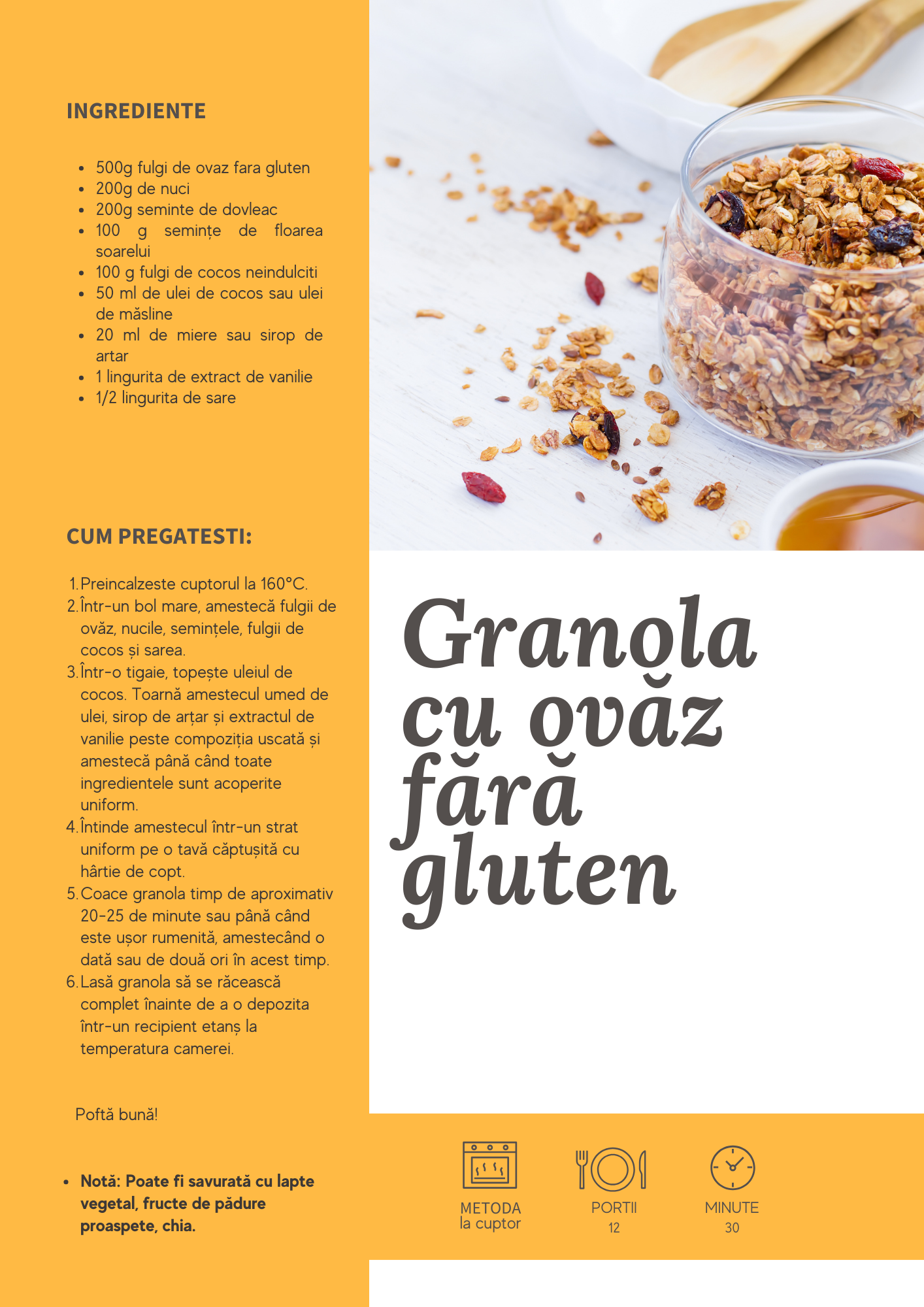 Granola cu ovaz fara gluten