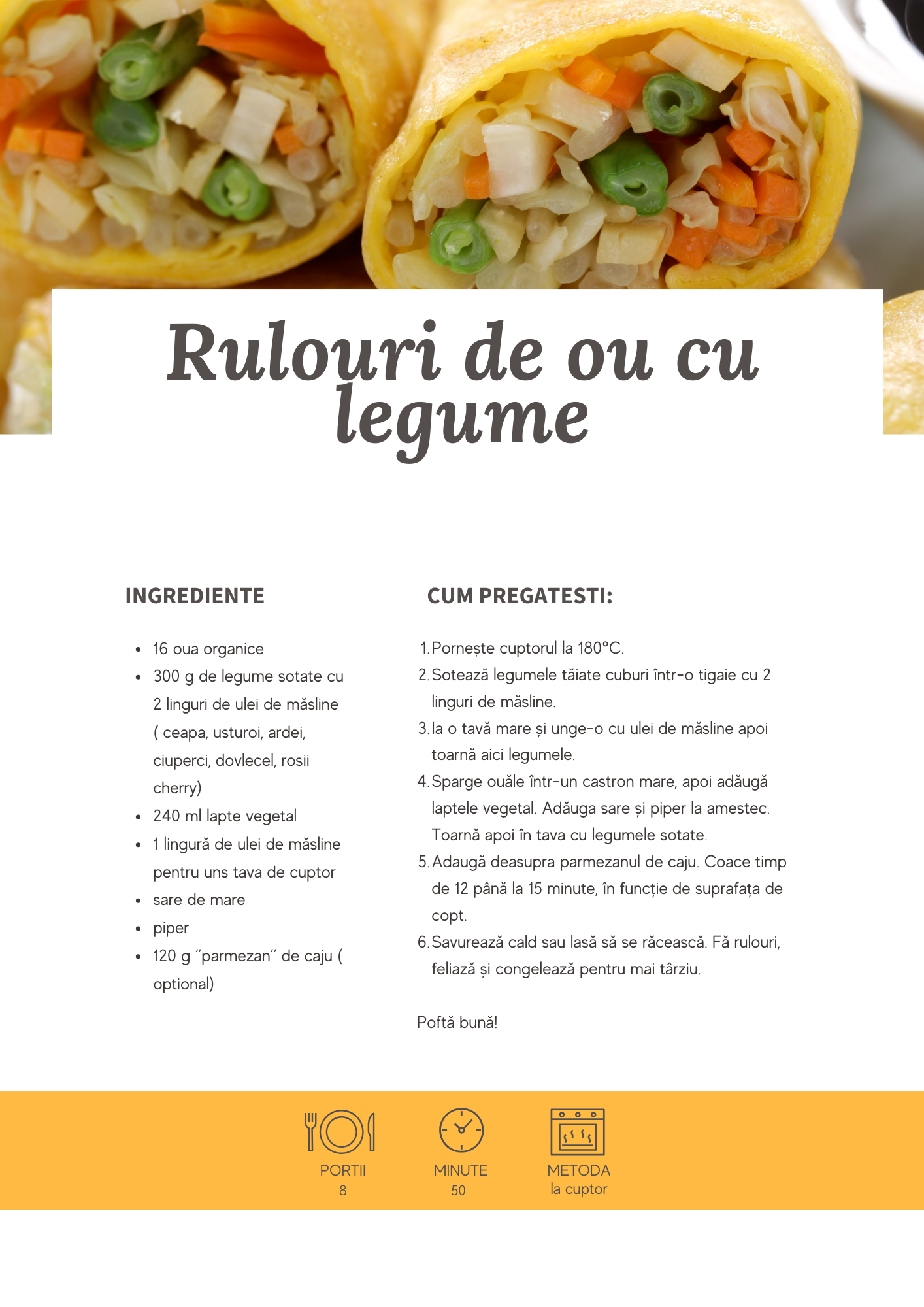 Rulouri de ou cu legume