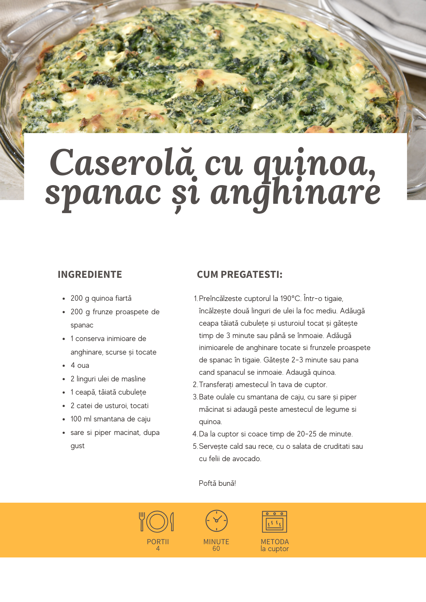 Caserola cu quinoa