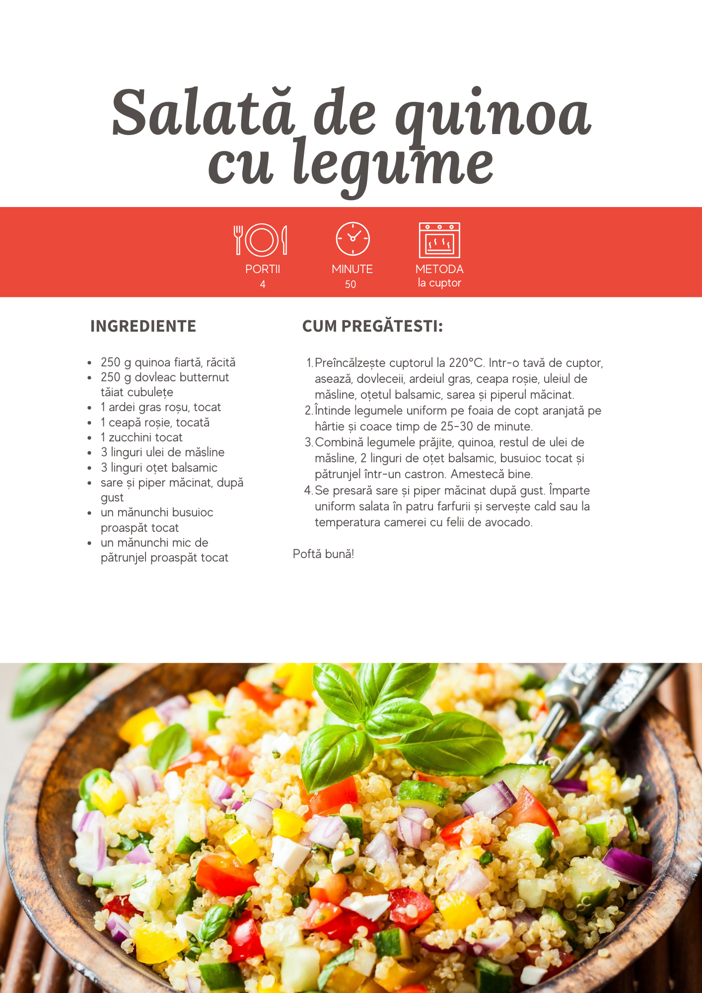 Salată de quinoa cu legume