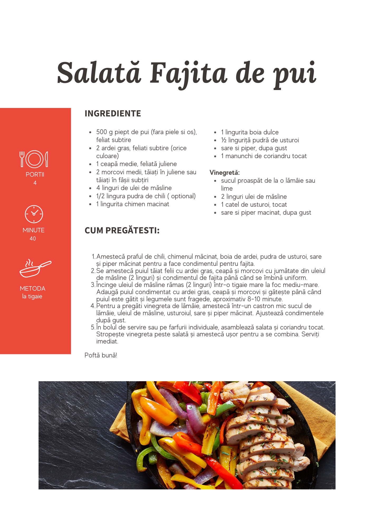 Salata Fajita de pui