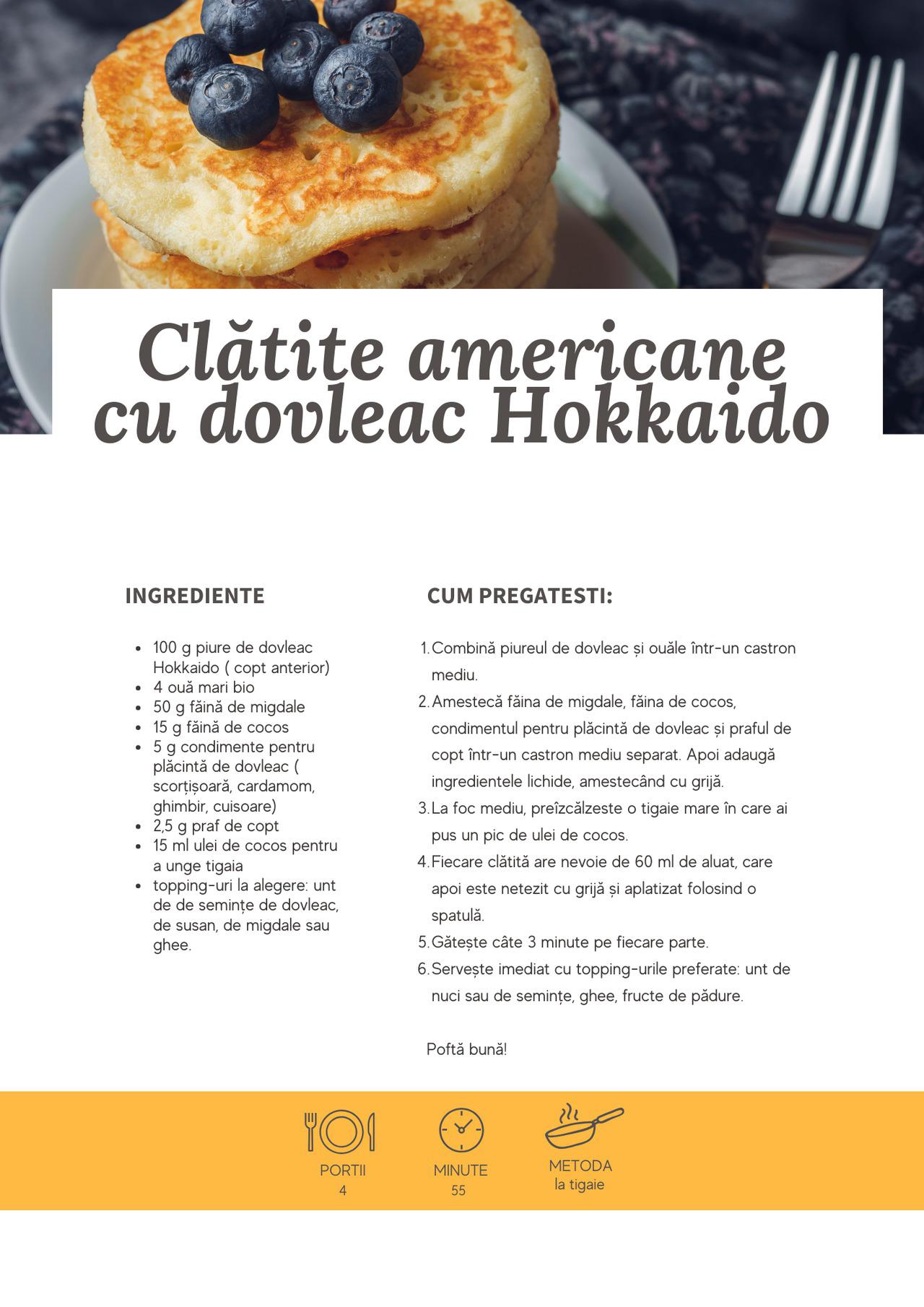 Clatite americane cu dovleac Hokkaido