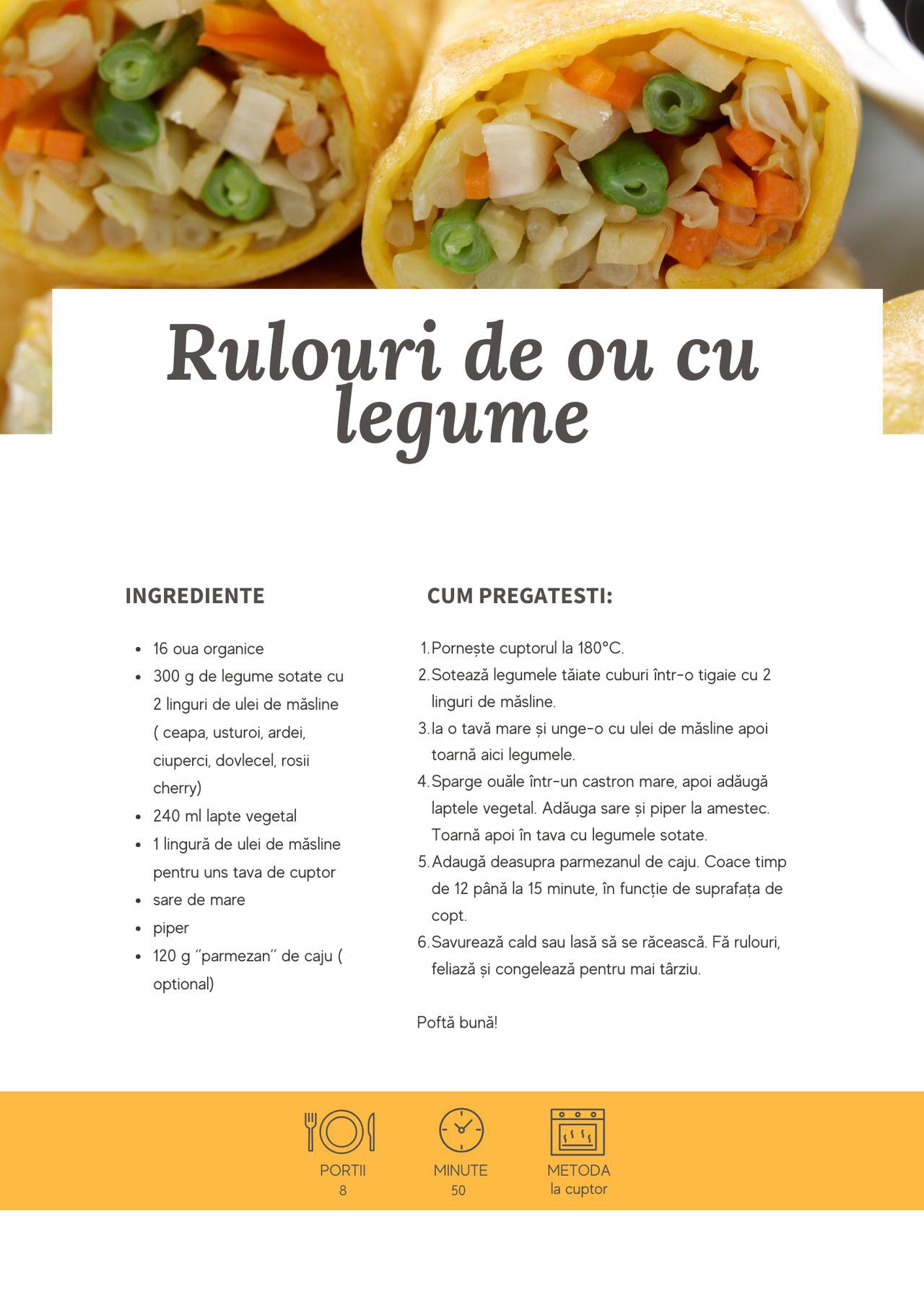 Rulouri de ou cu legume