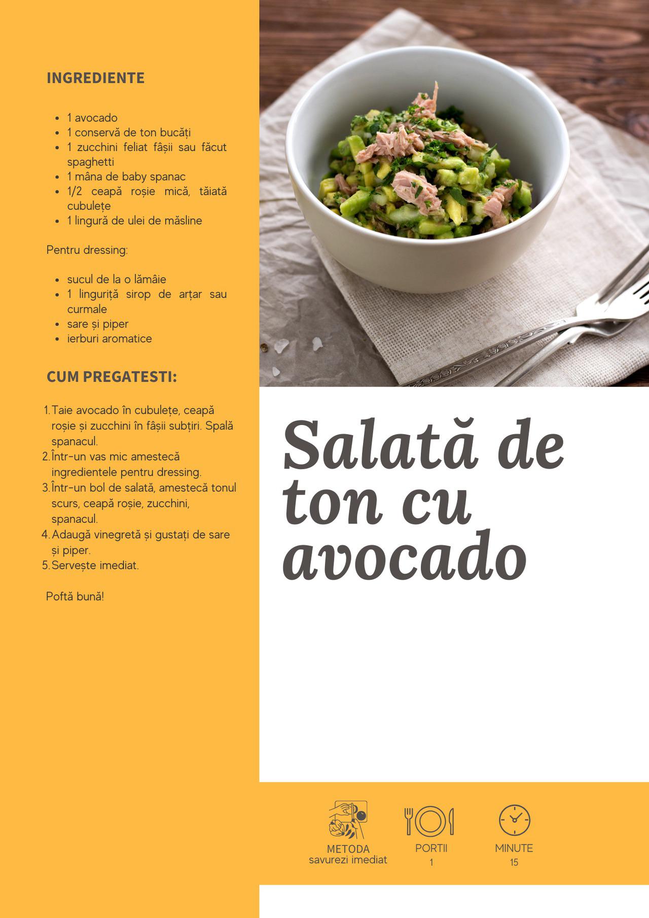 Salata de ton cu avocado