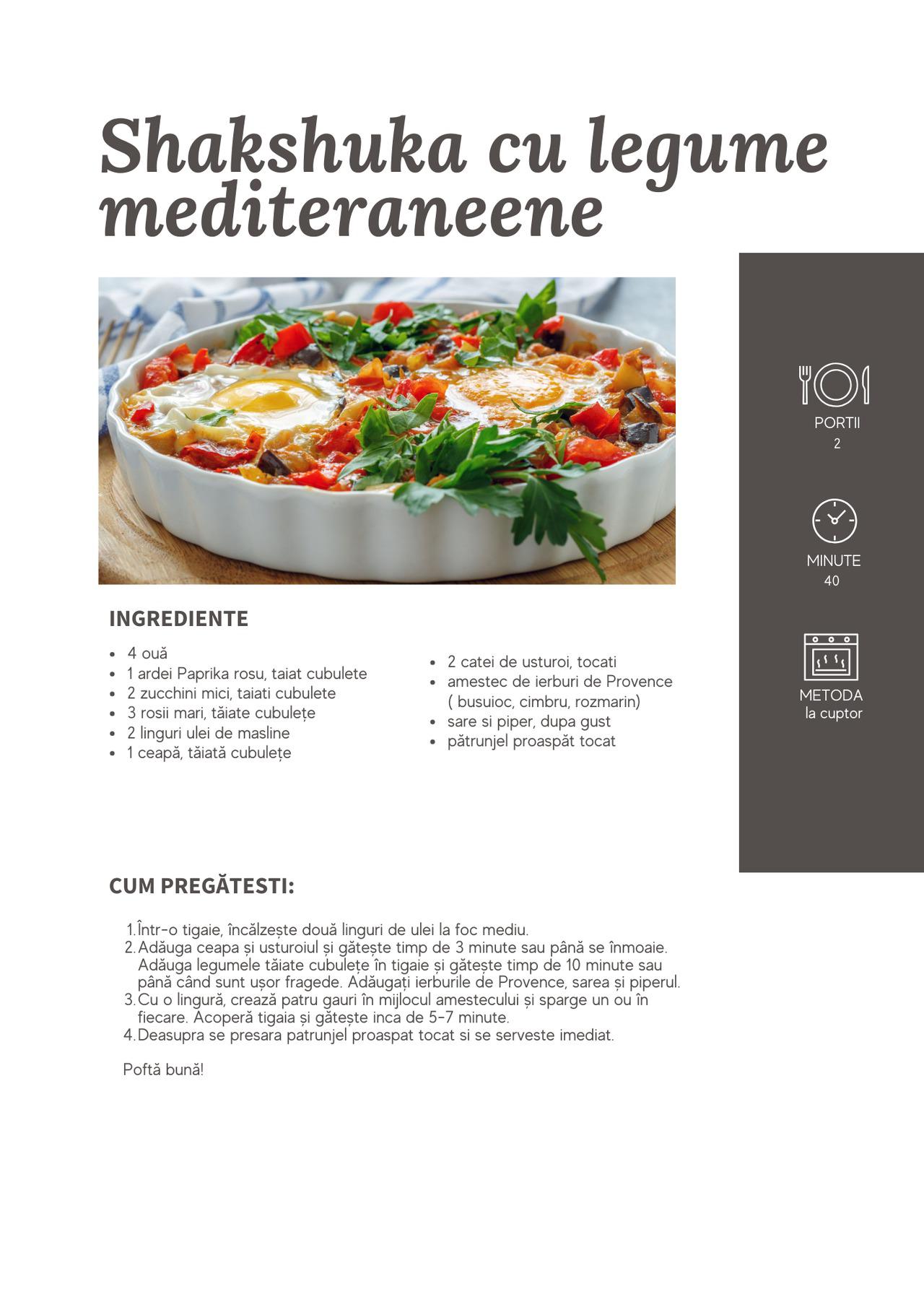 Shakshuka cu legume mediteraniene