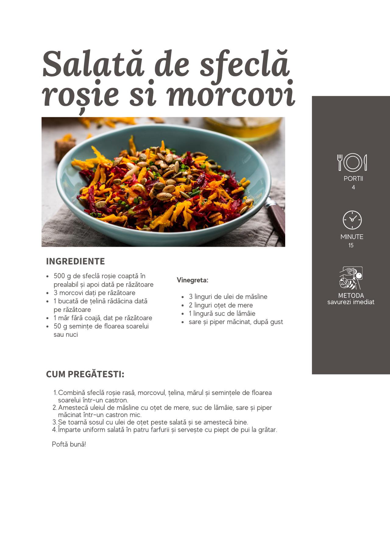 Salata de sfecla rosie si morcovi