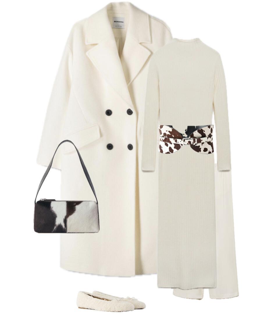 An outfit featuring animal-print accessories
