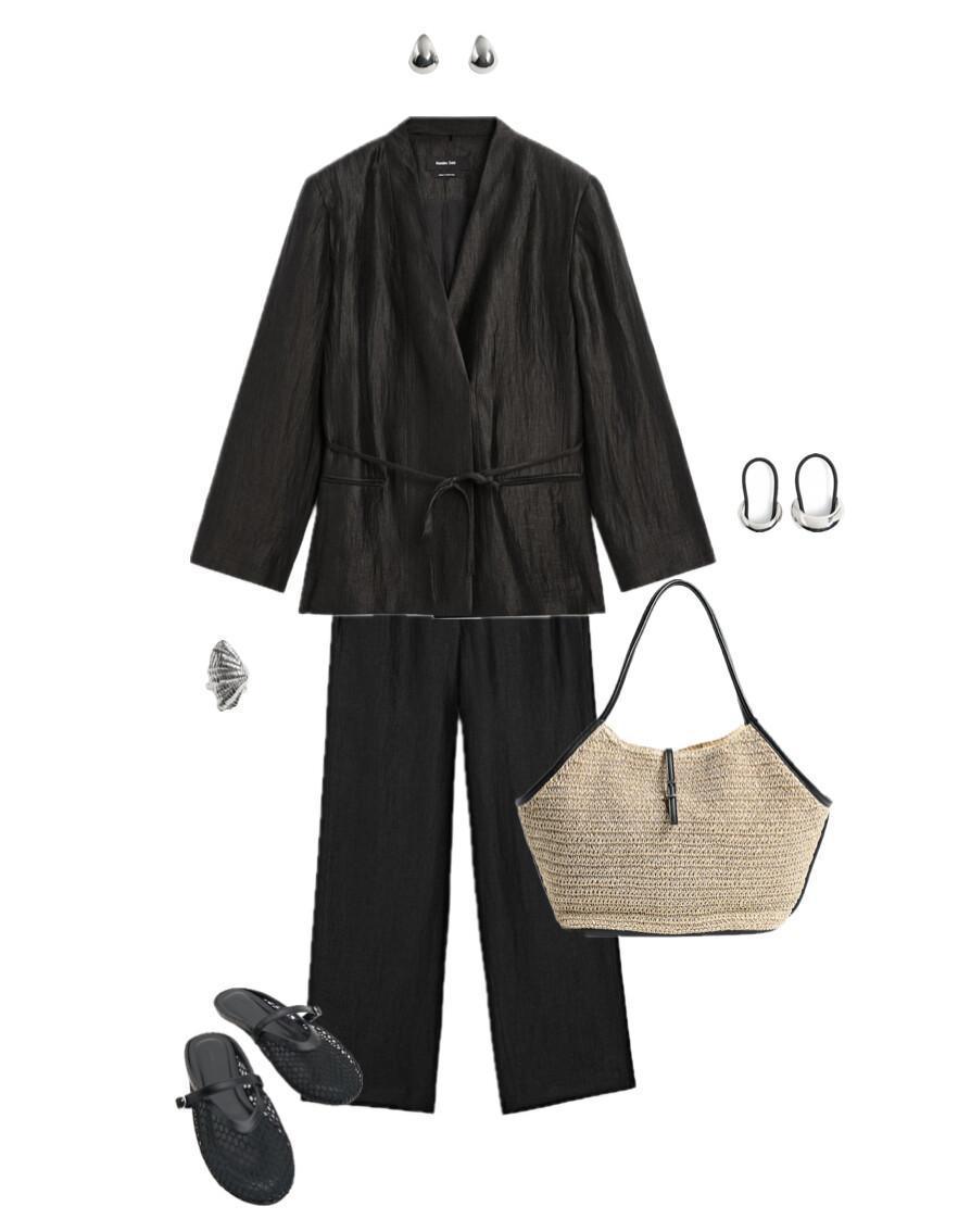 Outfit featuring a linen set