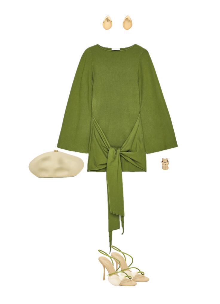 Outfit with Olive Mini and Gold Details Outfit with Olive Mini and Gold Details