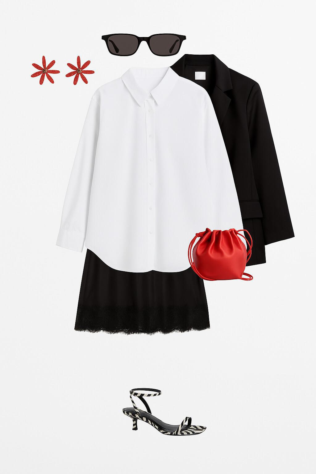 Outfit with Blazer and Lace Shorts
