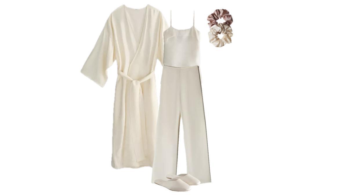 Outfit with a robe and wide-leg pants Outfit with a robe and wide-leg pants