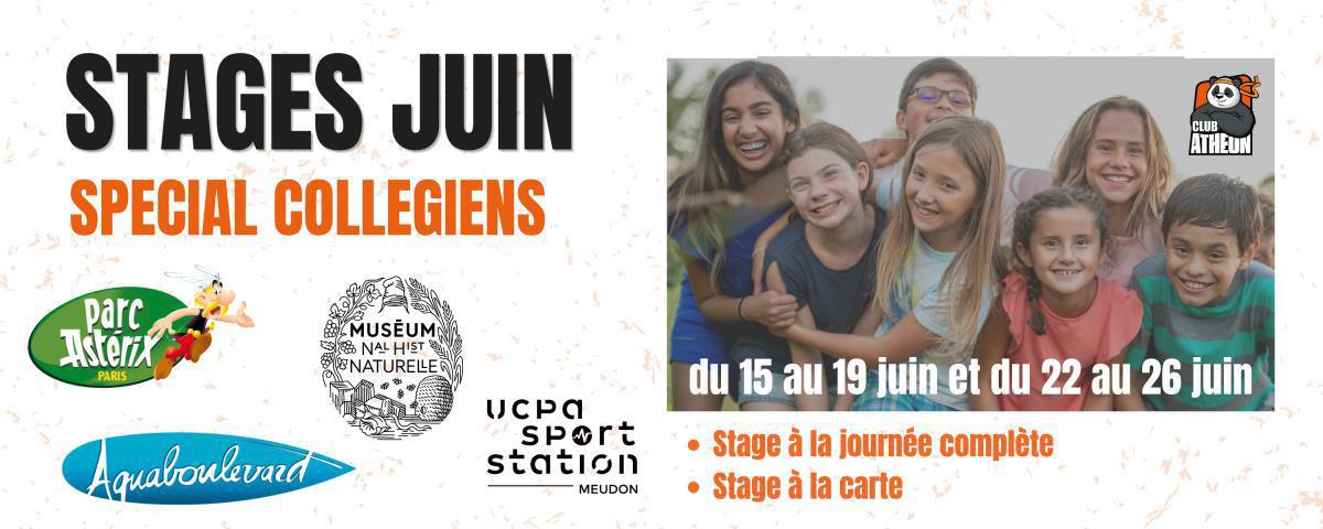 Stages Juin - Formule spéciale collégiens