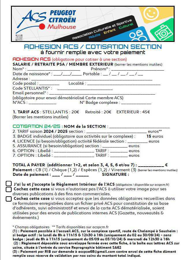 ADHESION ACS