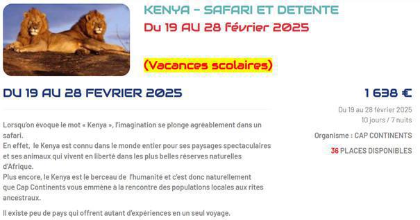 Dans votre CSE : Séjour groupe 2025 Inscription du 4 au 18 octobre 2024