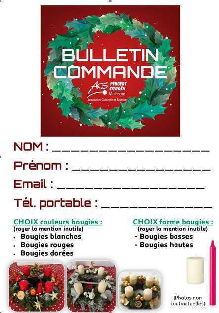 INFO ACS : COMMANDE COURONNE DE L'AVENT