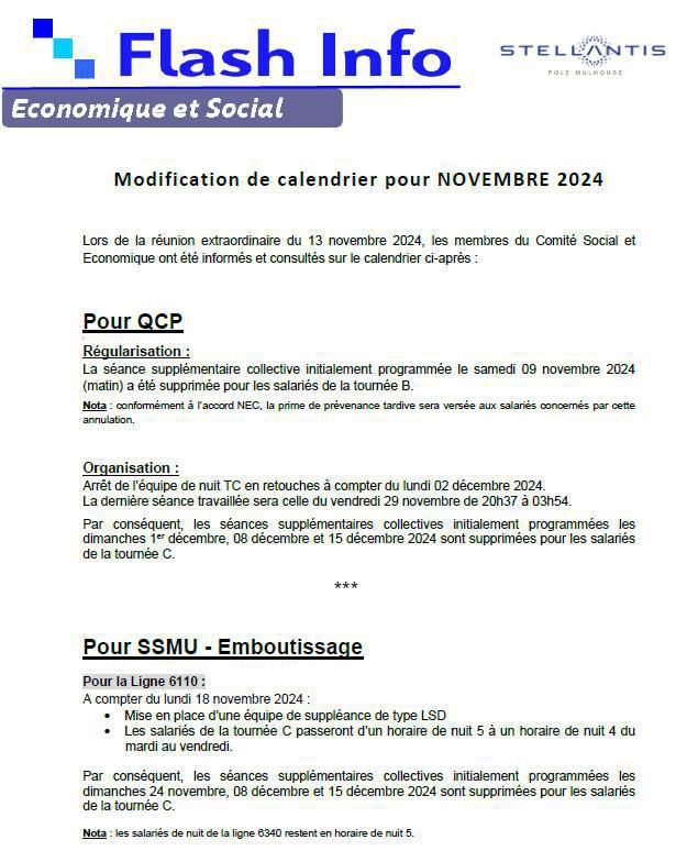 CSE EXTRA DU 13 NOVEMBRE 2024