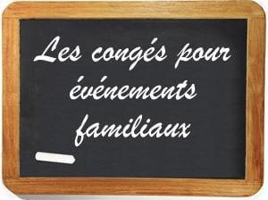 Jours de congés exceptionnels pour événements familiaux