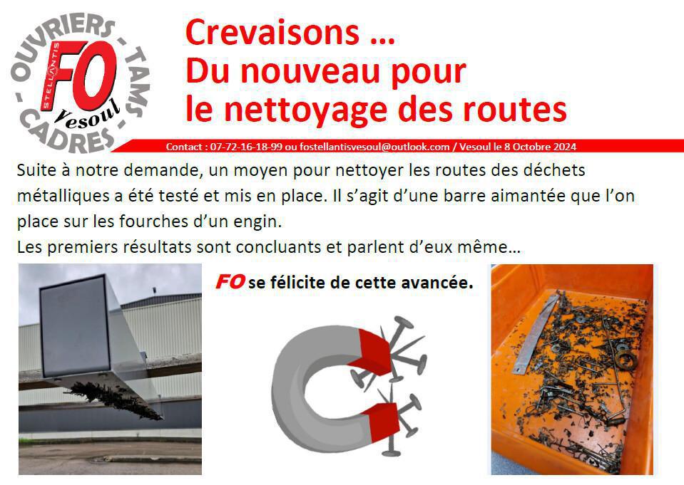 Crevaisons... Du nouveau pour le nettoyage des routes