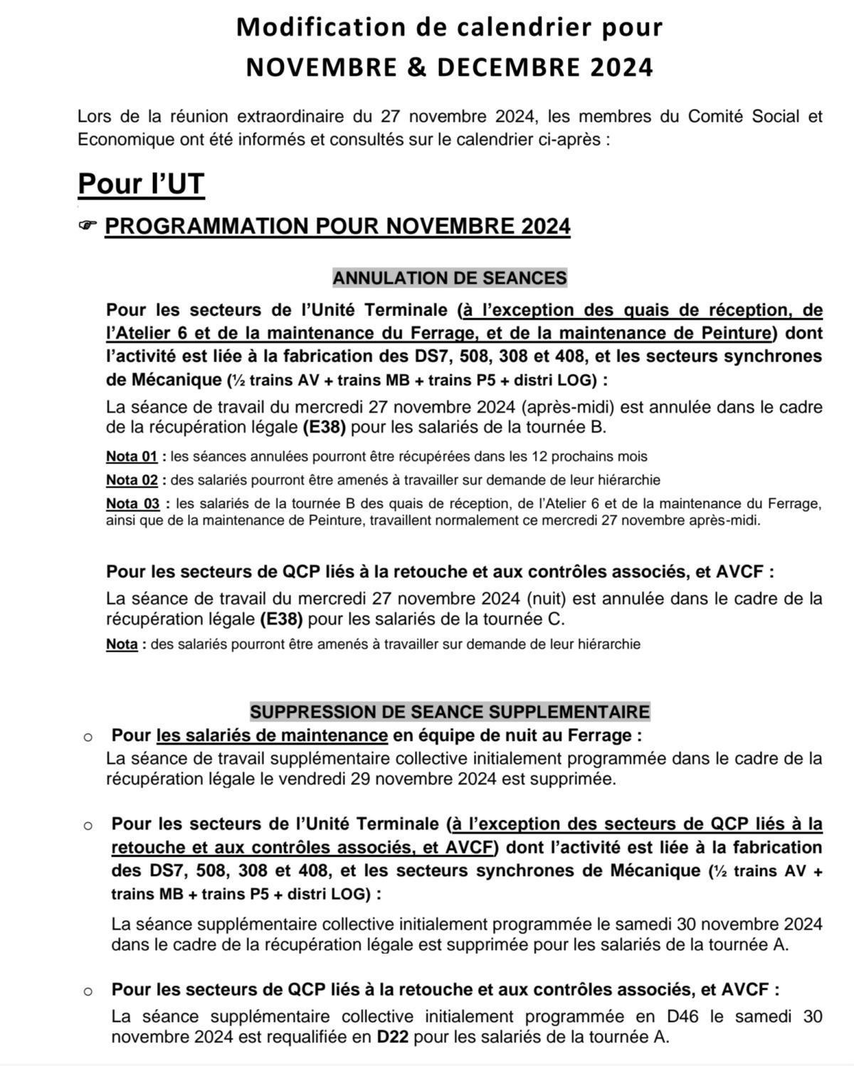 CSE EXTRA DU 27 NOVEMBRE 2024