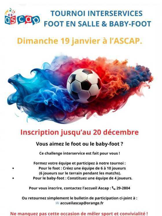 ASCAP: Tournoi de foot et de baby-foot