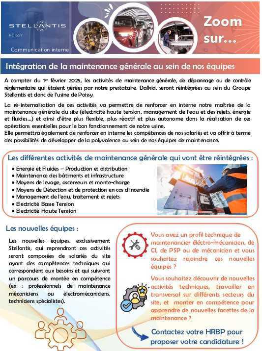 Reprise activités maintenance DALKIA