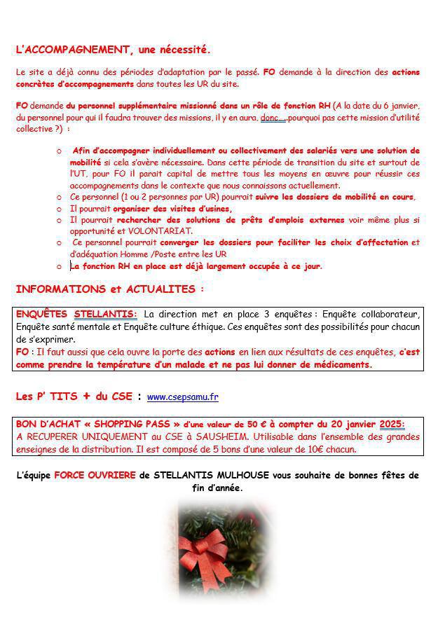 MU: TRACT FO CSE ORDINAIRE DE DECEMBRE