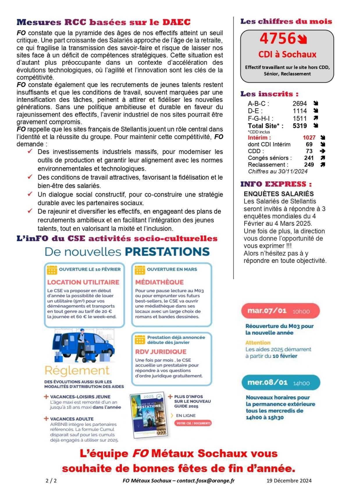 Tract CSE 19 décembre 2024 