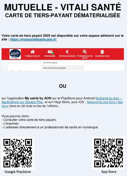 Ma CARTE TIERS-PAYANT / Aon Vitali