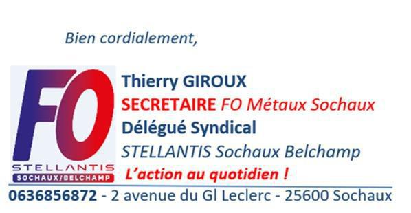 VOEUX Equipe FO / Stellantis SOCHAUX/BELCHAMP