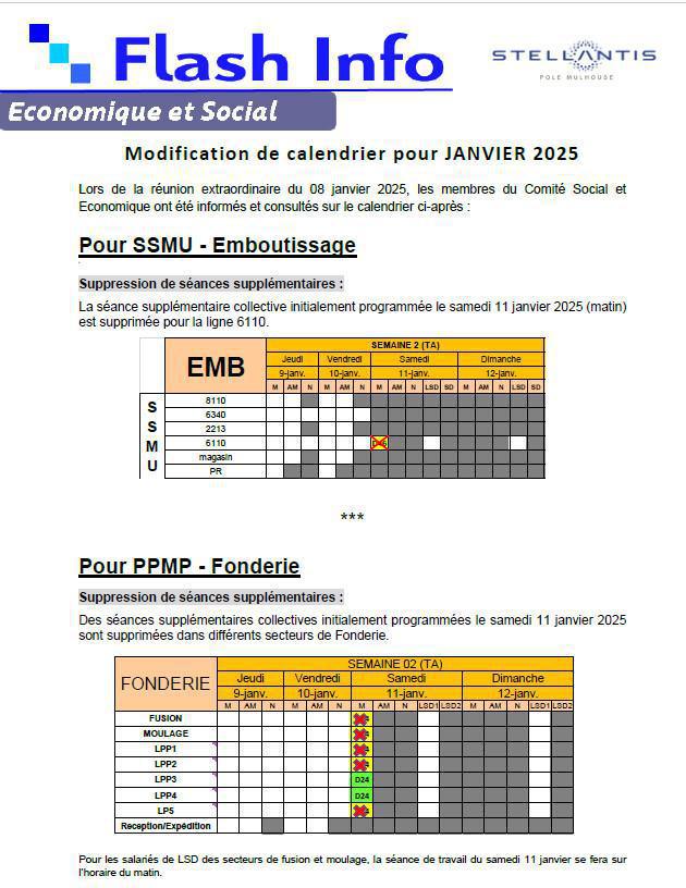 MU: CSE extra du 08 janvier 2025