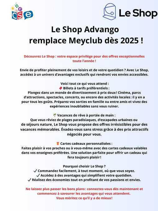 Le CSE évolue avec AdvanGO Le CSE évolue avec AdvanGO