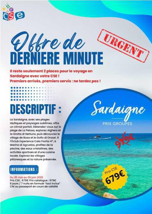 Dépêchez-vous, dernières places pour la Sardaigne !!