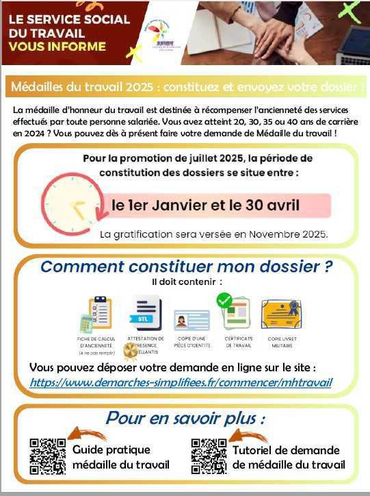 Médailles du travail 2025